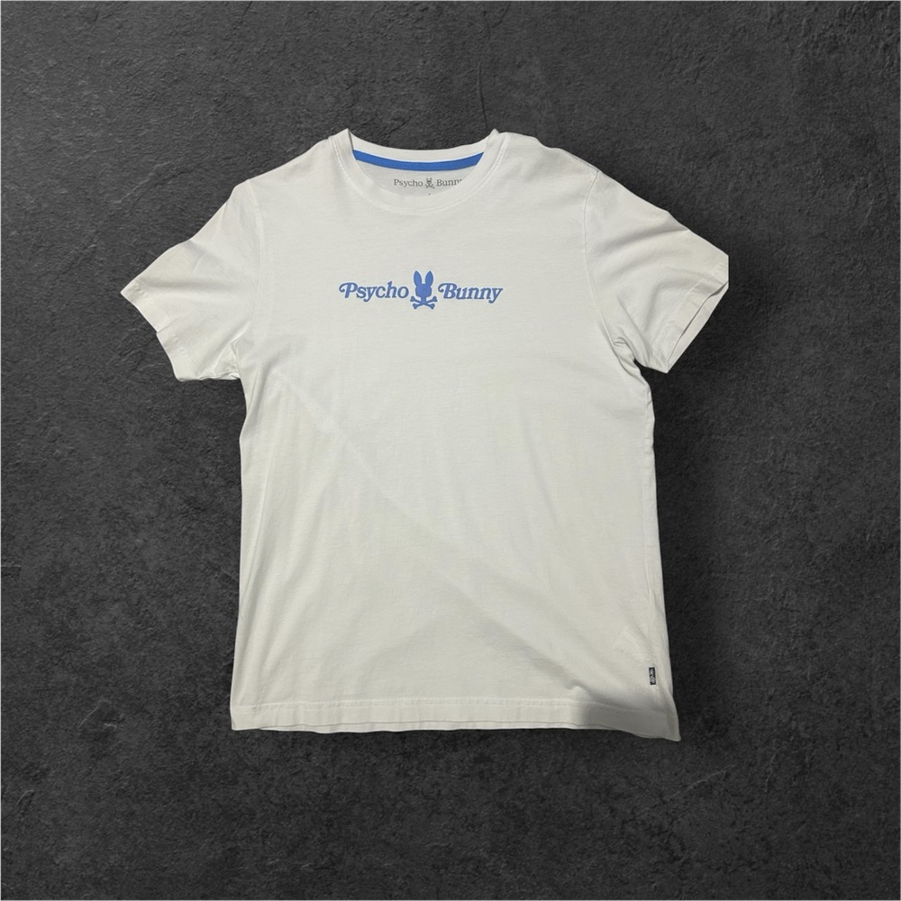Psycho Bunny White Short Sleeve Tee with Crew Neck
